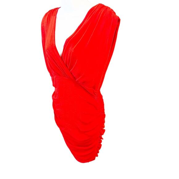 Alice and Olivia Nanette Ruched Dress Red Size Small - Picture 5 of 12